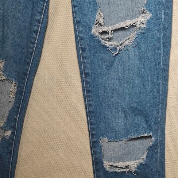 American Eagle Women's Hi-Rise Jeggings Distressed Medium Dark Wash Size 10 - Picture 10 of 13